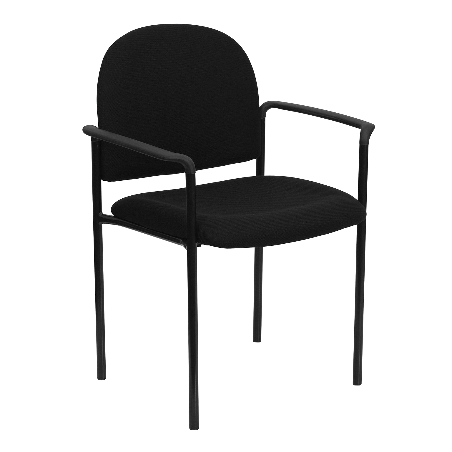 Flash Furniture Tiffany Fabric Stackable Side Reception Chair with Arms, Black (BT5161BK)