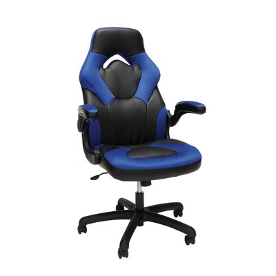 OFM Essentials Collection Racing Style Bonded Leather Gaming Chair, Blue (ESS-3085-BLU)