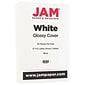 JAM Paper 80 lb. Cardstock Paper, 8.5" x 11", White Glossy, 50 Sheets/Pack (01034702F)