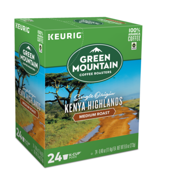 Green Mountain Kenya Highlands Coffee, Keurig® K-Cup® Pods, Medium Roast, 24/Box (4057)