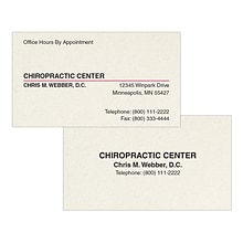 Custom 1-2 Color Appointment Cards, Natural Fiber 80# Cover Stock, Flat Print, 2 Standard Inks, 2-Si