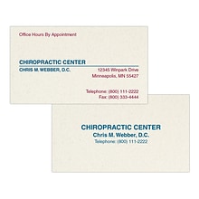 Custom 1-2 Color Appointment Cards, Natural Fiber 80# Cover Stock, Flat Print, 2 Custom Inks, 2-Side