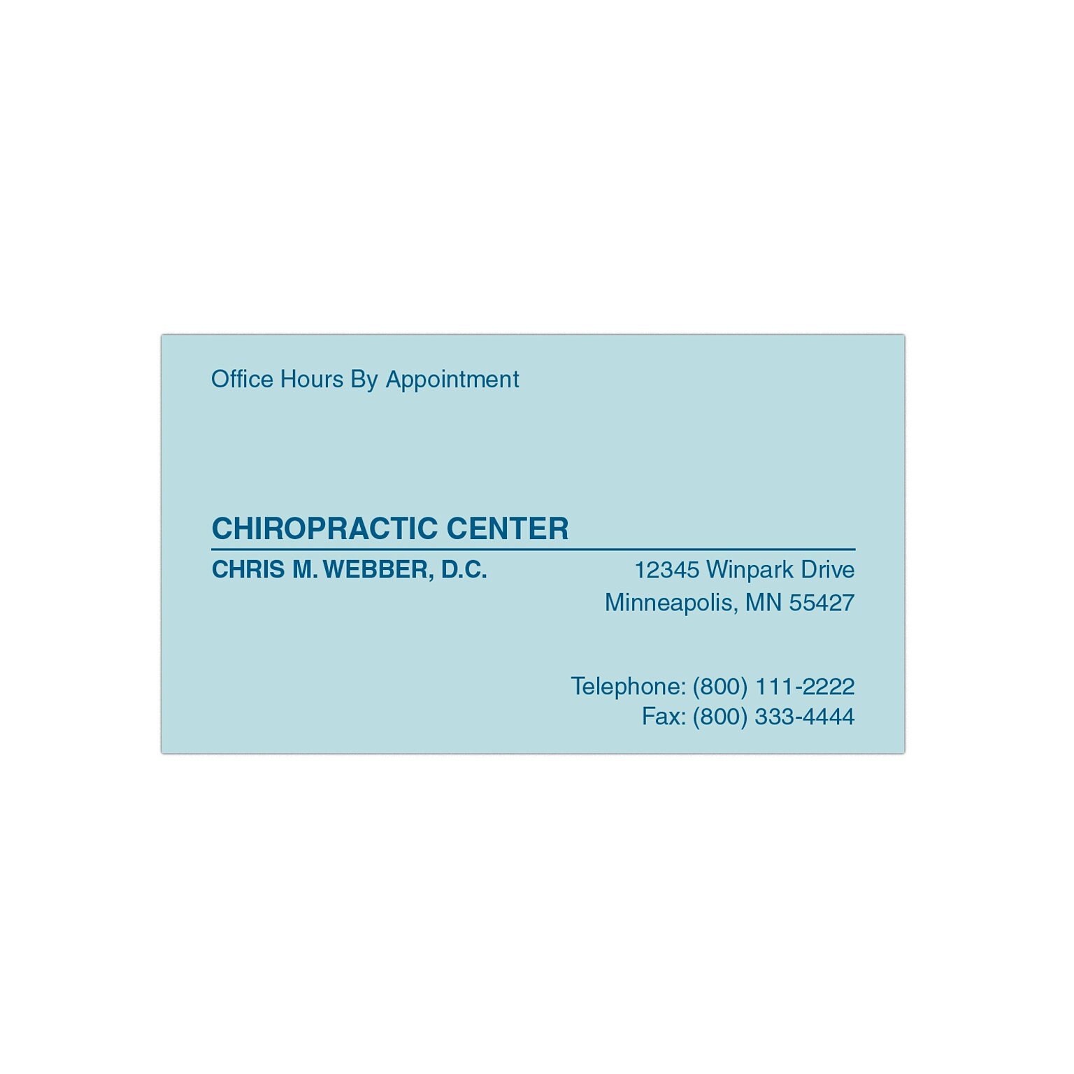Custom 1-2 Color Appointment Cards, Blue Index 110# Cover Stock, Flat Print, 1 Custom Ink, 1-Sided, 250/Pk