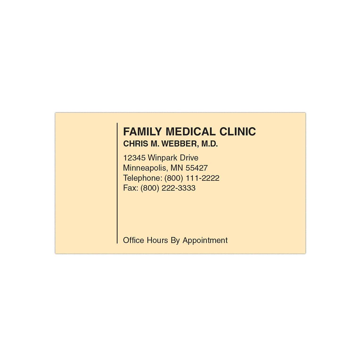 Custom 1-2 Color Appointment Cards, Ivory Index 110# Cover Stock, Flat Print, 1 Standard Ink, 1-Sided, 250/Pk