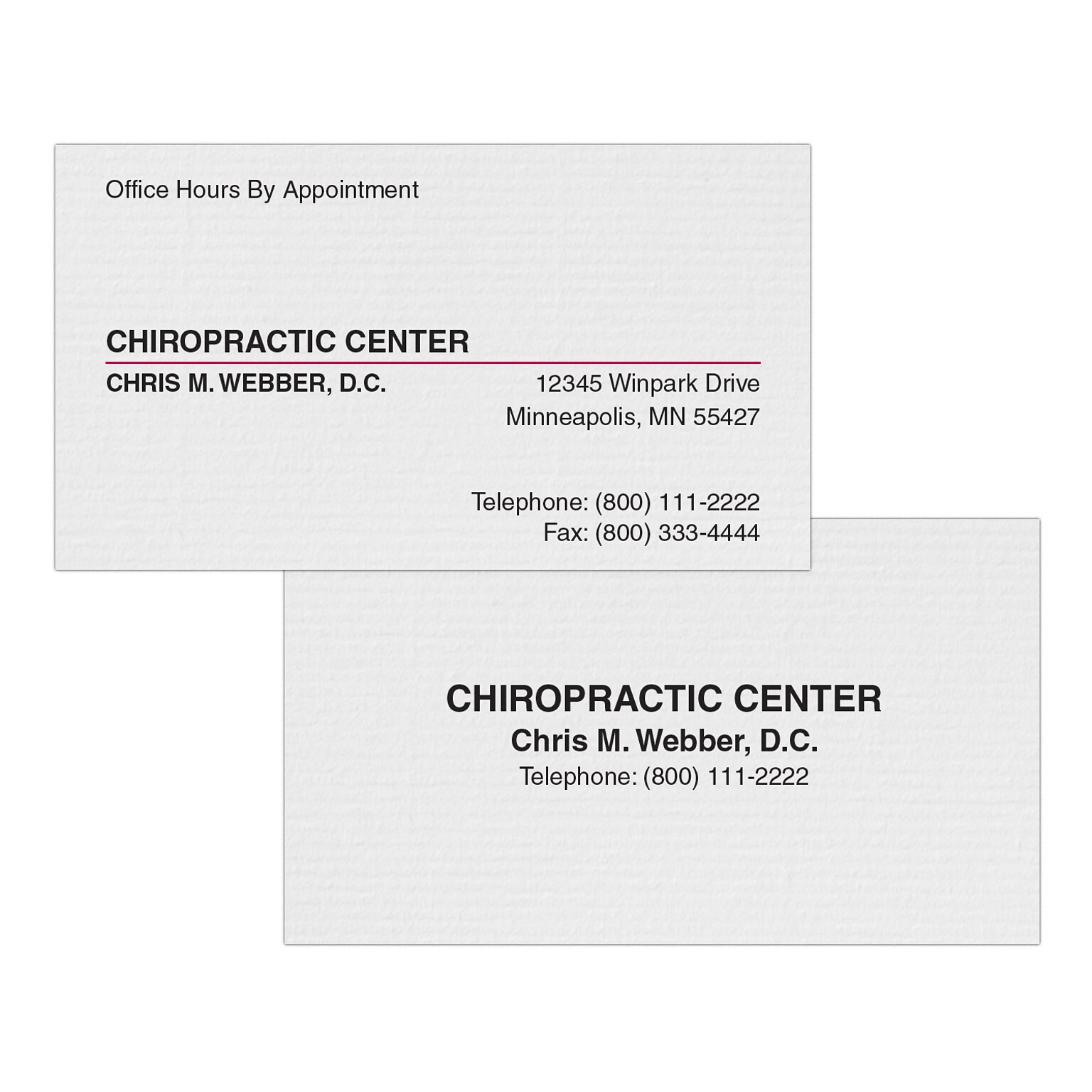 Custom 1-2 Color Appointment Cards, CLASSIC® Laid Antique Gray 80#, Flat Print, 2 Standard Inks, 2-Sided, 250/Pk