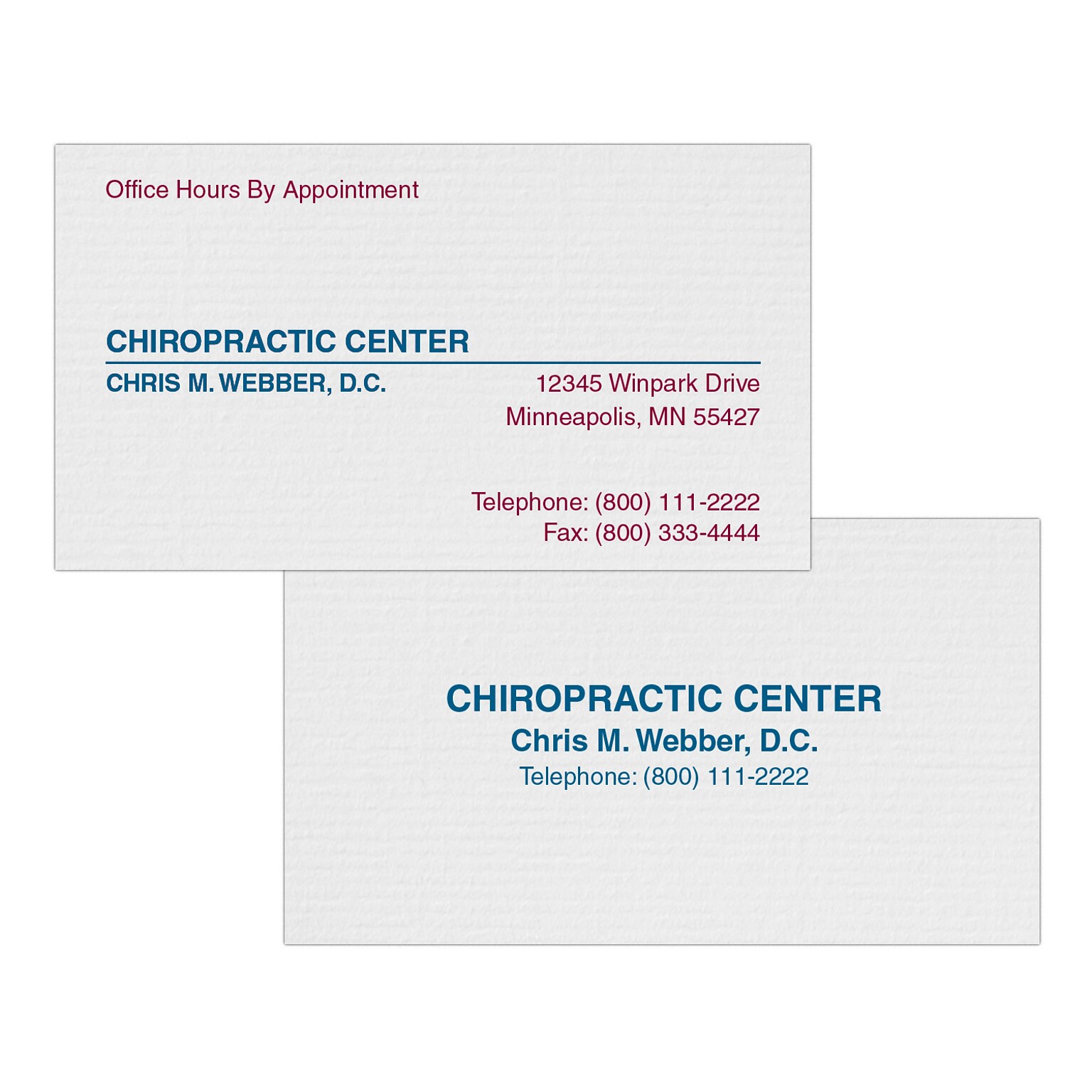 Custom 1-2 Color Appointment Cards, CLASSIC® Laid Antique Gray 80#, Flat Print, 2 Custom Inks, 2-Sided, 250/Pk