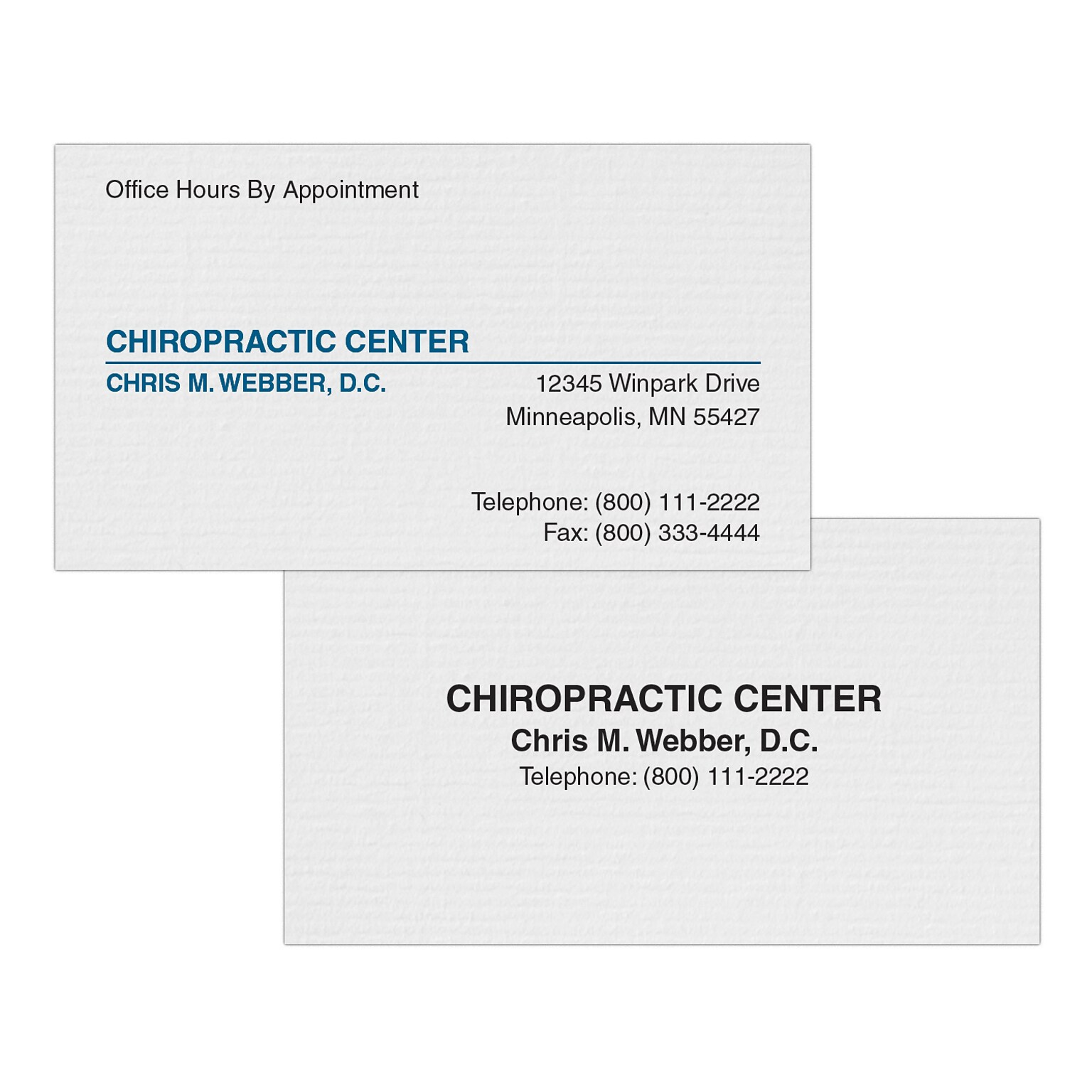 Custom 1-2 Color Appointment Cards, CLASSIC® Laid Antique Gray 80#, Flat Print, 1 Standard & 1 Custom Inks, 2-Sided, 250/Pk