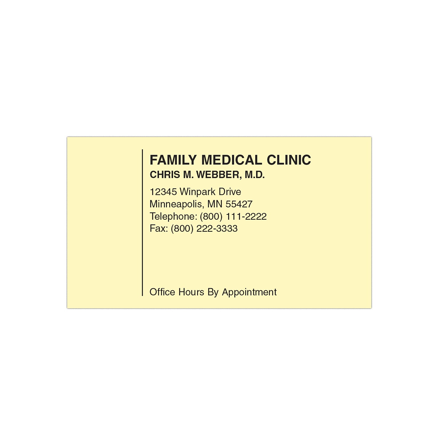 Custom 1-2 Color Appointment Cards, CLASSIC CREST® Baronial Ivory 80#, Flat Print, 1 Standard Ink, 1-Sided, 250/Pk