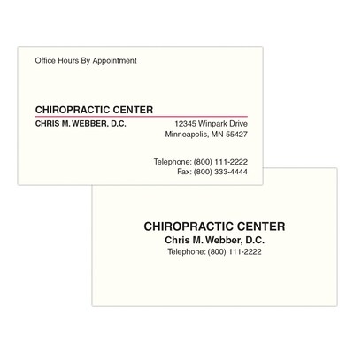Custom 1-2 Color Appointment Cards, CLASSIC CREST® Natural White 80#, Flat Print, 2 Standard Inks, 2