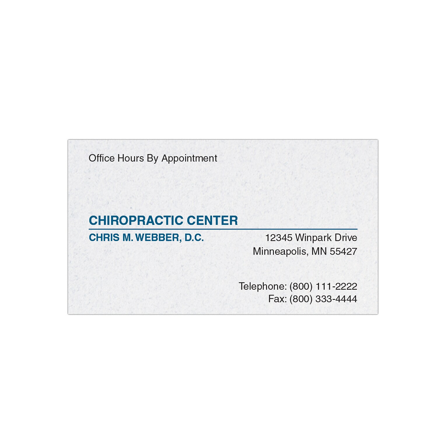 Custom 1-2 Color Appointment Cards, CLASSIC CREST® Smooth Whitestone 80#, Flt Print, 1 Standard & 1 Custom Inks, 1-Sde, 250/Pk