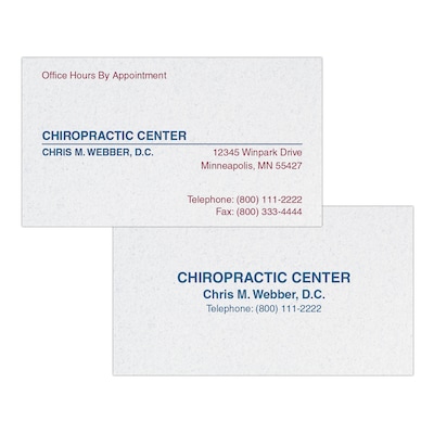 Custom 1-2 Color Appointment Cards, CLASSIC CREST® Smooth Whitestone 80#, Flat Print, 2 Custom Inks,