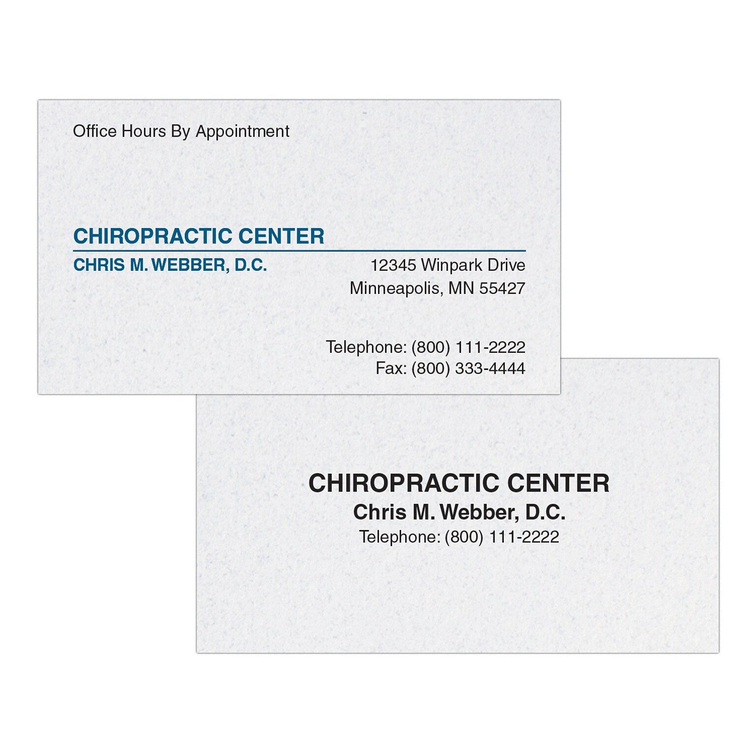 Custom 1-2 Color Appointment Cards, CLASSIC CREST® Smooth Whitestone 80#, Flt Print, 1 Standard & 1 Custom Inks, 2-Sde, 250/Pk