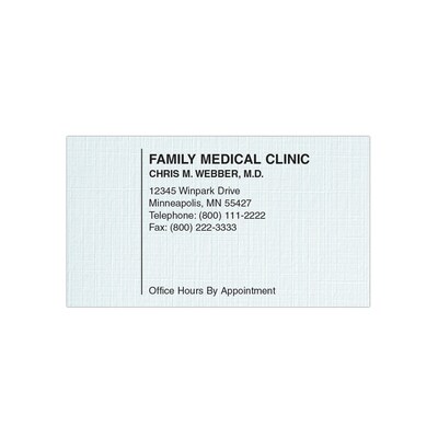 Custom 1-2 Color Appointment Cards, CLASSIC® Linen Haviland Blue 80#, Flat Print, 1 Standard Ink, 1-