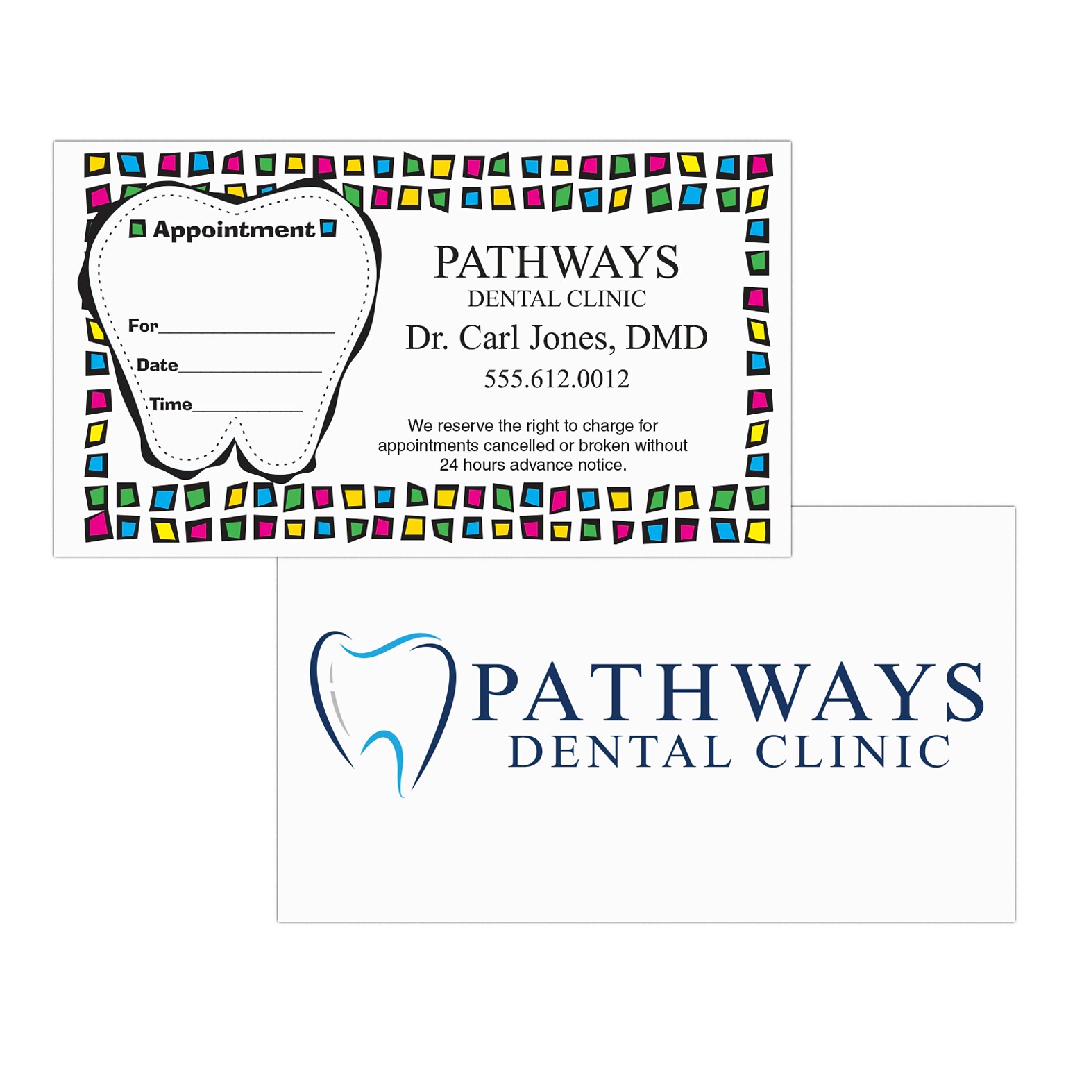 Custom Full Color Appointment Cards, ENVIRONMENT® Ultra Bright White 80#, Flat Print, 2-Sided, 250/Pk