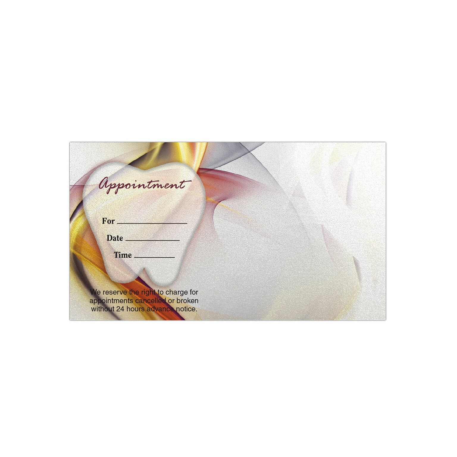 Custom Full Color Appointment Cards, Pearlized White 105#, Flat Print, 1-Sided, 250/Pk