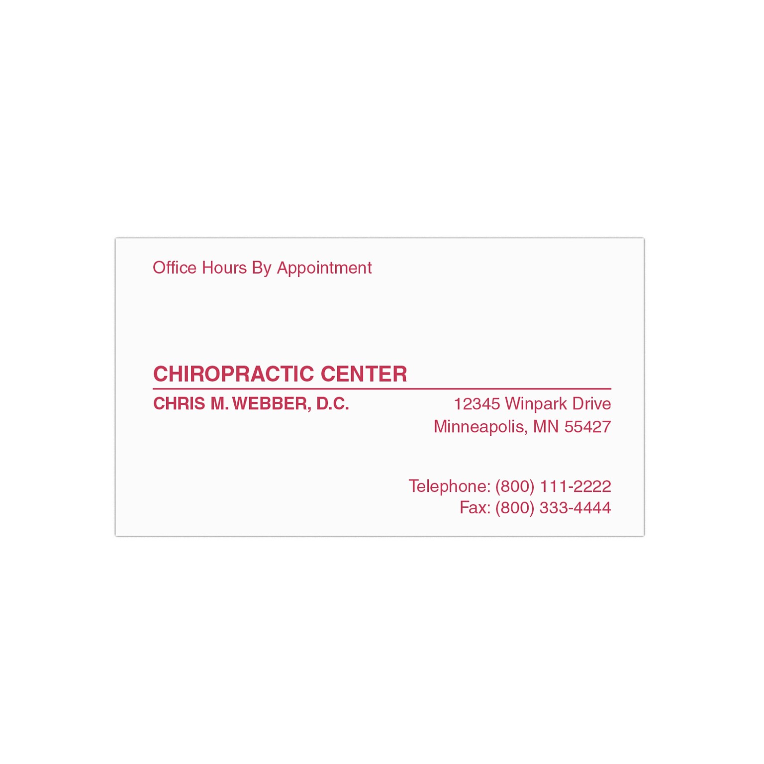 Custom 1-2 Color Appointment Cards, ENVIRONMENT® Ultra Bright White 80#, Flat Print, 1 Custom Ink, 1-Sided, 250/Pk