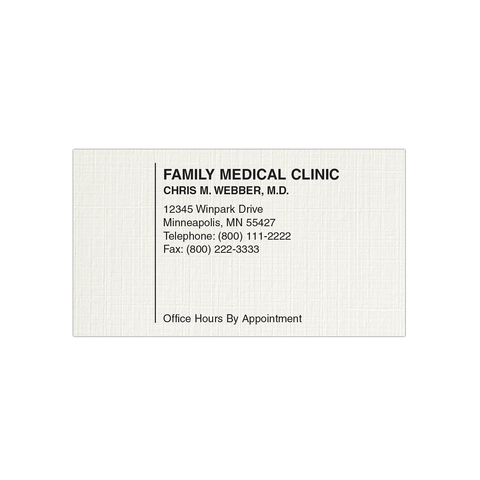 Custom 1-2 Color Appointment Cards, CLASSIC® Linen Antique Gray 80#, Flat Print, 1 Standard Ink, 1-Sided, 250/Pk