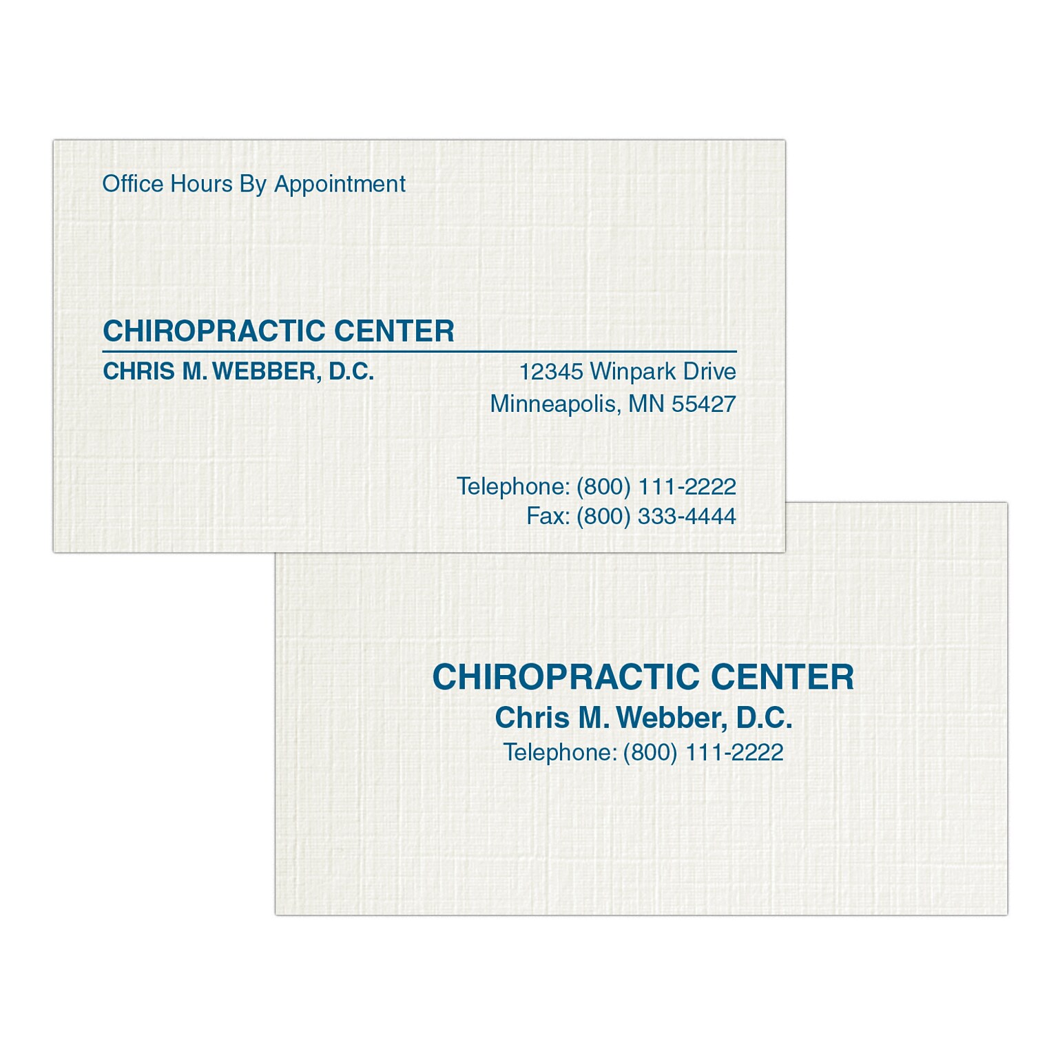 Custom 1-2 Color Appointment Cards, CLASSIC® Linen Antique Gray 80#, Flat Print, 1 Custom Ink, 2-Sided, 250/Pk