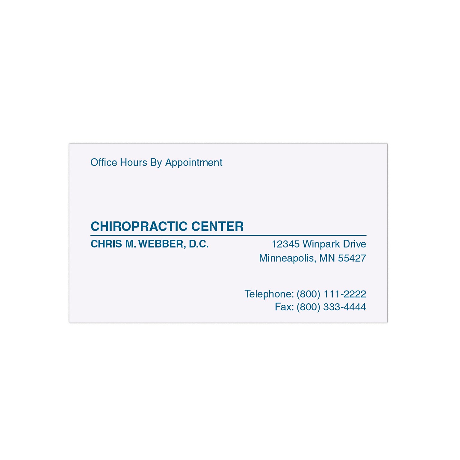Custom 1-2 Color Appointment Cards, White 14 pt. Uncoated, Flat Print, 1 Custom Ink, 1-Sided, 250/Pk