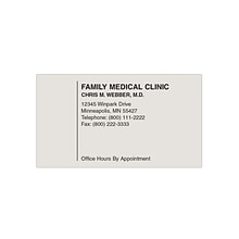 Custom 1-2 Color Appointment Cards, Gray Index 110#, Flat Print, 1 Standard Ink, 1-Sided, 250/Pk