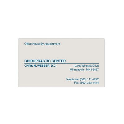 Custom 1-2 Color Appointment Cards, Gray Index 110#, Flat Print, 1 Custom Ink, 1-Sided, 250/Pk