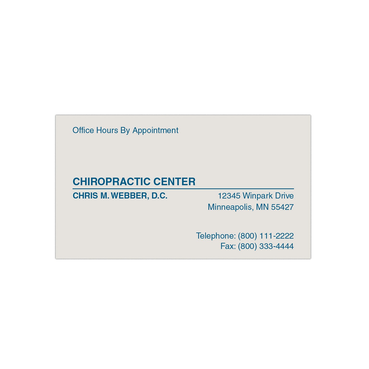 Custom 1-2 Color Appointment Cards, Gray Index 110#, Flat Print, 1 Custom Ink, 1-Sided, 250/Pk