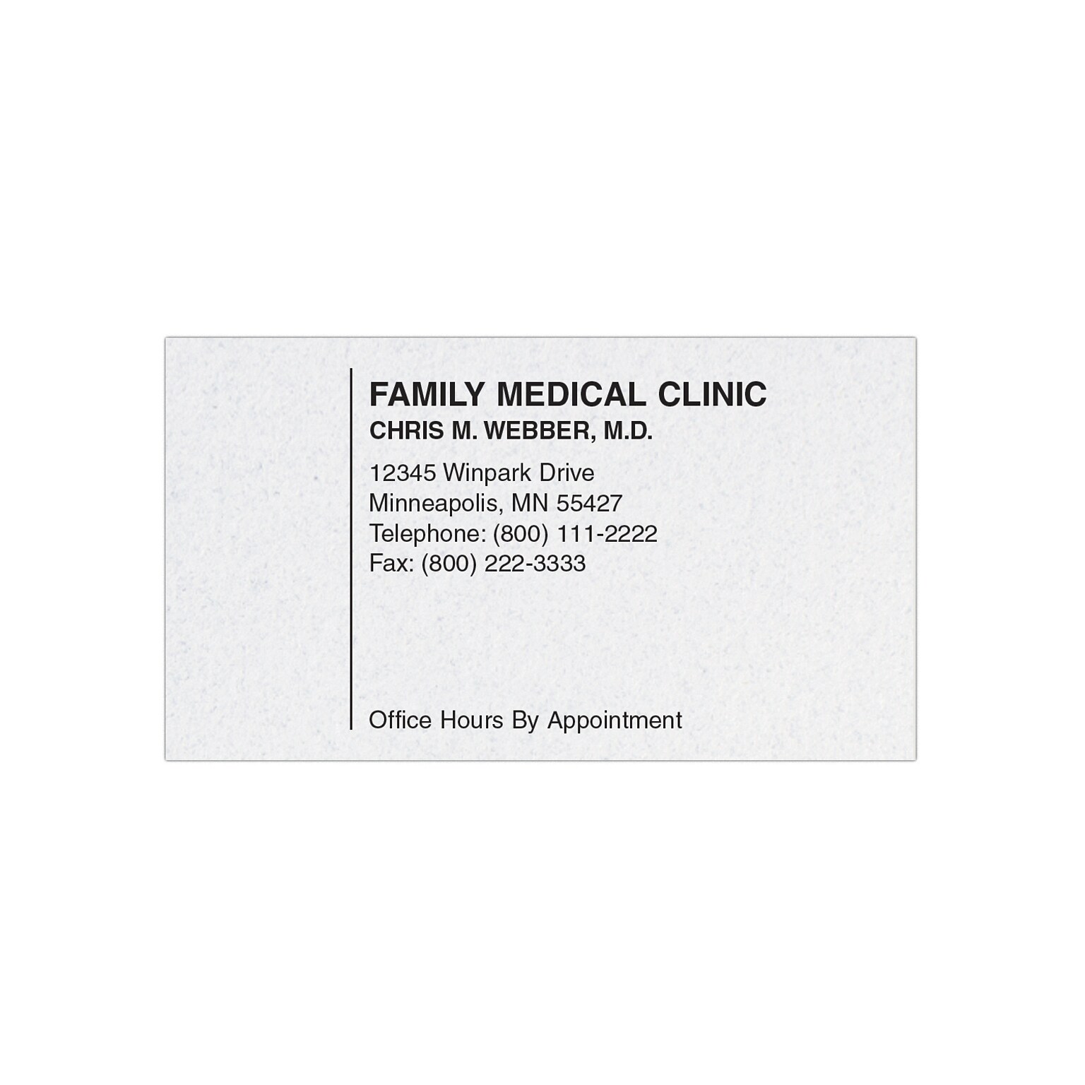 Custom 1-2 Color Appointment Cards, CLASSIC CREST® Smooth Whitestone 80#, Flat Print, 1 Standard Ink, 1-Sided, 250/Pk