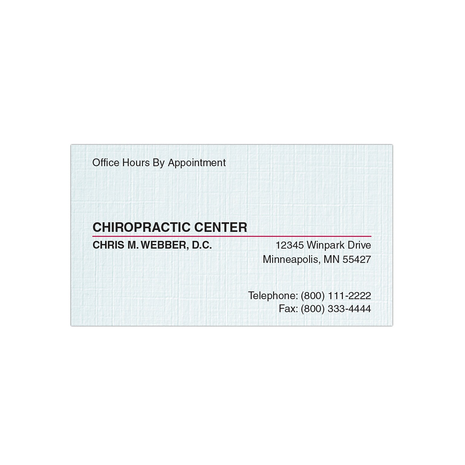 Custom 1-2 Color Appointment Cards, CLASSIC® Linen Haviland Blue 80#, Flat Print, 2 Standard Inks, 1-Sided, 250/Pk