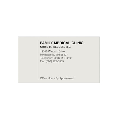 Custom 1-2 Color Appointment Cards, CLASSIC CREST® Smooth Antique Gray 80#, Flat Print, 1 Standard I