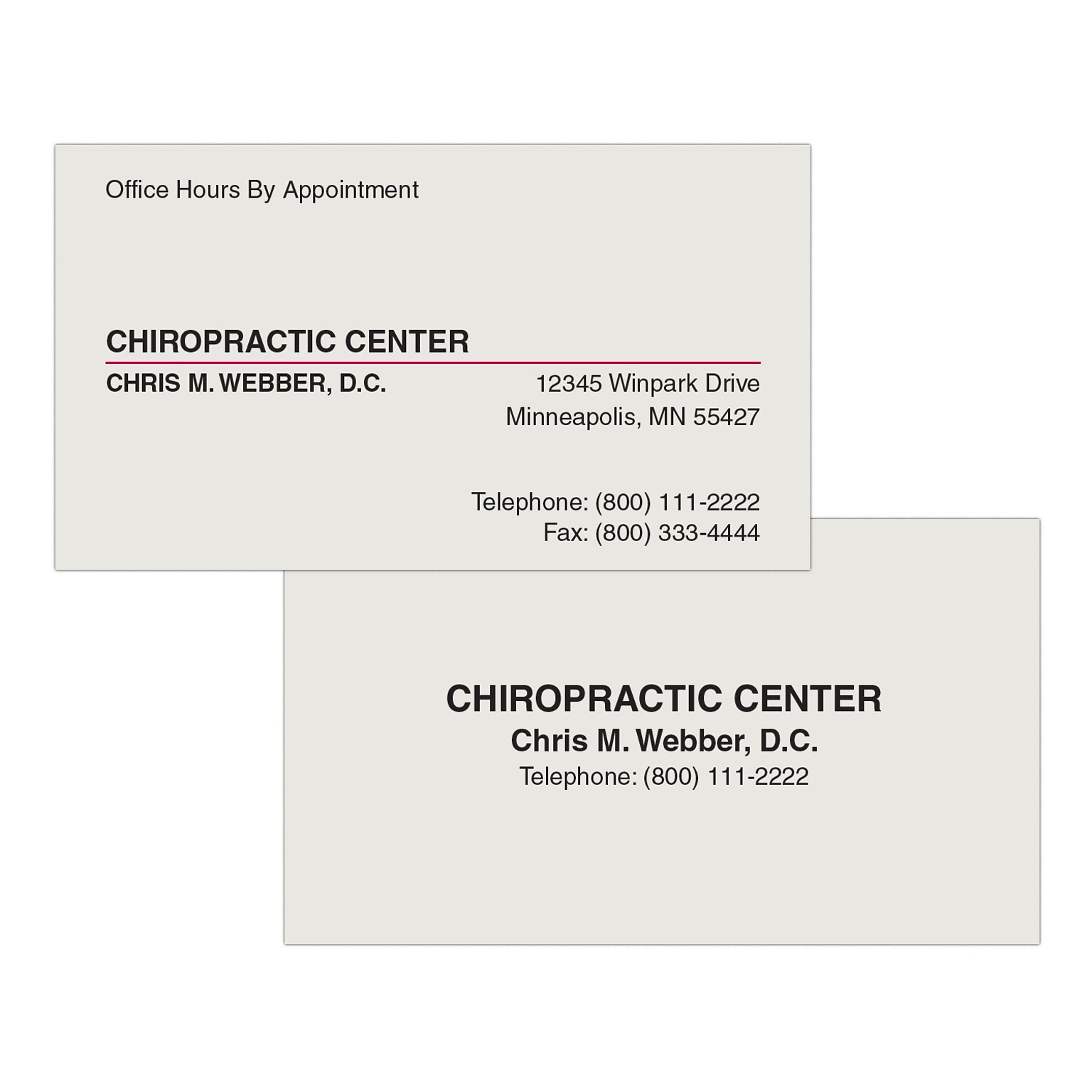 Custom 1-2 Color Appointment Cards, CLASSIC CREST® Smooth Antique Gray 80#, Flat Print, 2 Standard Inks, 2-Sided, 250/Pk