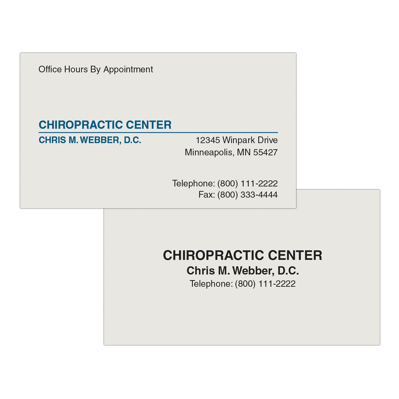 Custom 1-2 Color Appointment Cards, CLASSIC CREST® Smooth Antique Gray 80#, Flt Print, 1 Standard & 1 Custom Inks, 2-Sde, 250/Pk