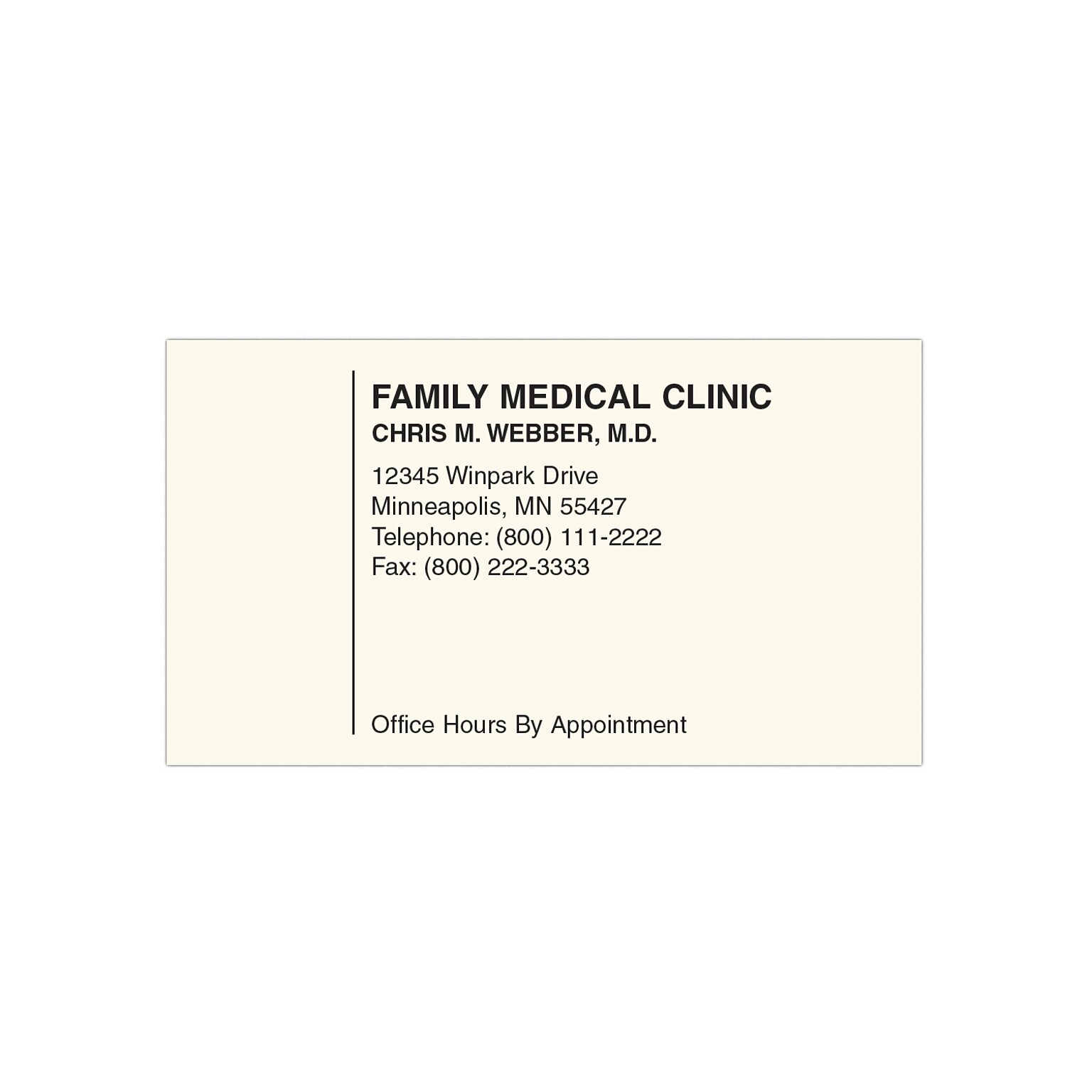 Custom 1-2 Color Appointment Cards, ENVIRONMENT® Smooth Natural Recycled 80#, Flat Print, 1 Standard Ink, 1-Sided, 250/Pk