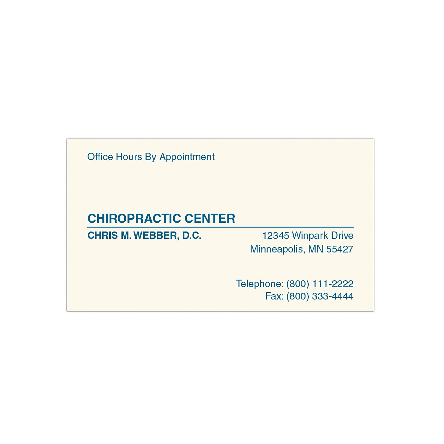 Custom 1-2 Color Appointment Cards, ENVIRONMENT® Smooth Natural Recycled 80#, Flat Print, 1 Custom Ink, 1-Sided, 250/Pk