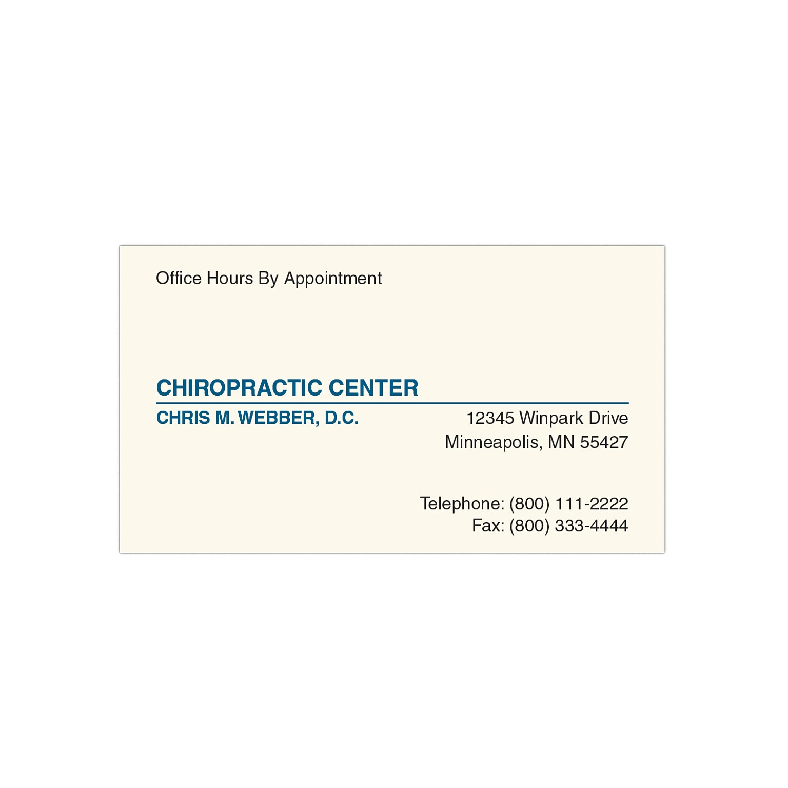 Custom 1-2 Color Appointment Cards, ENVIRONMENT® Smooth Nat Rcycld 80#, Flt Print, 1 Standard & 1 Custom Inks, 1-Sde, 250/Pk