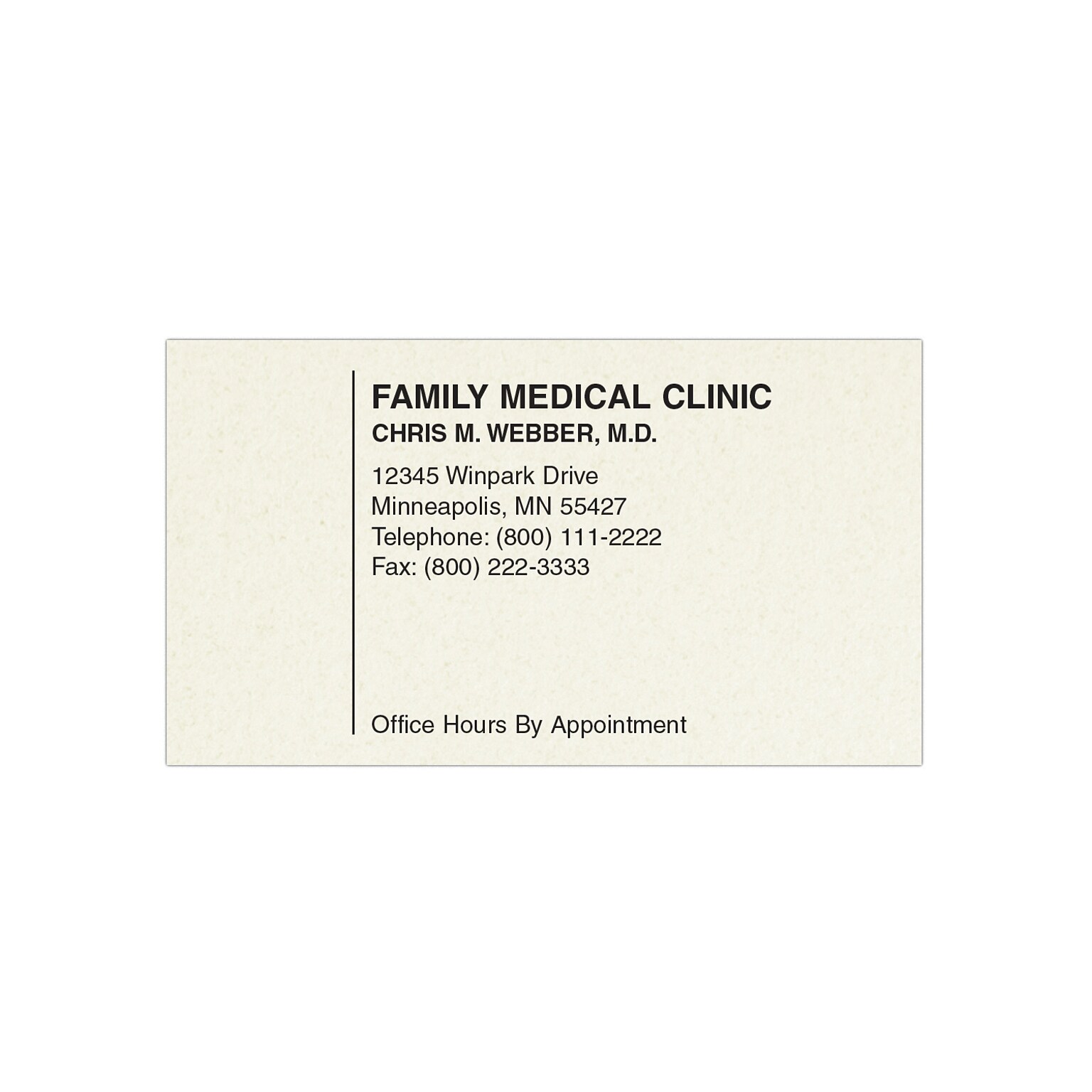 Custom 1-2 Color Appointment Cards, CLASSIC CREST® Smooth Millstone 80#, Flat Print, 1 Standard Ink, 1-Sided, 250/Pk