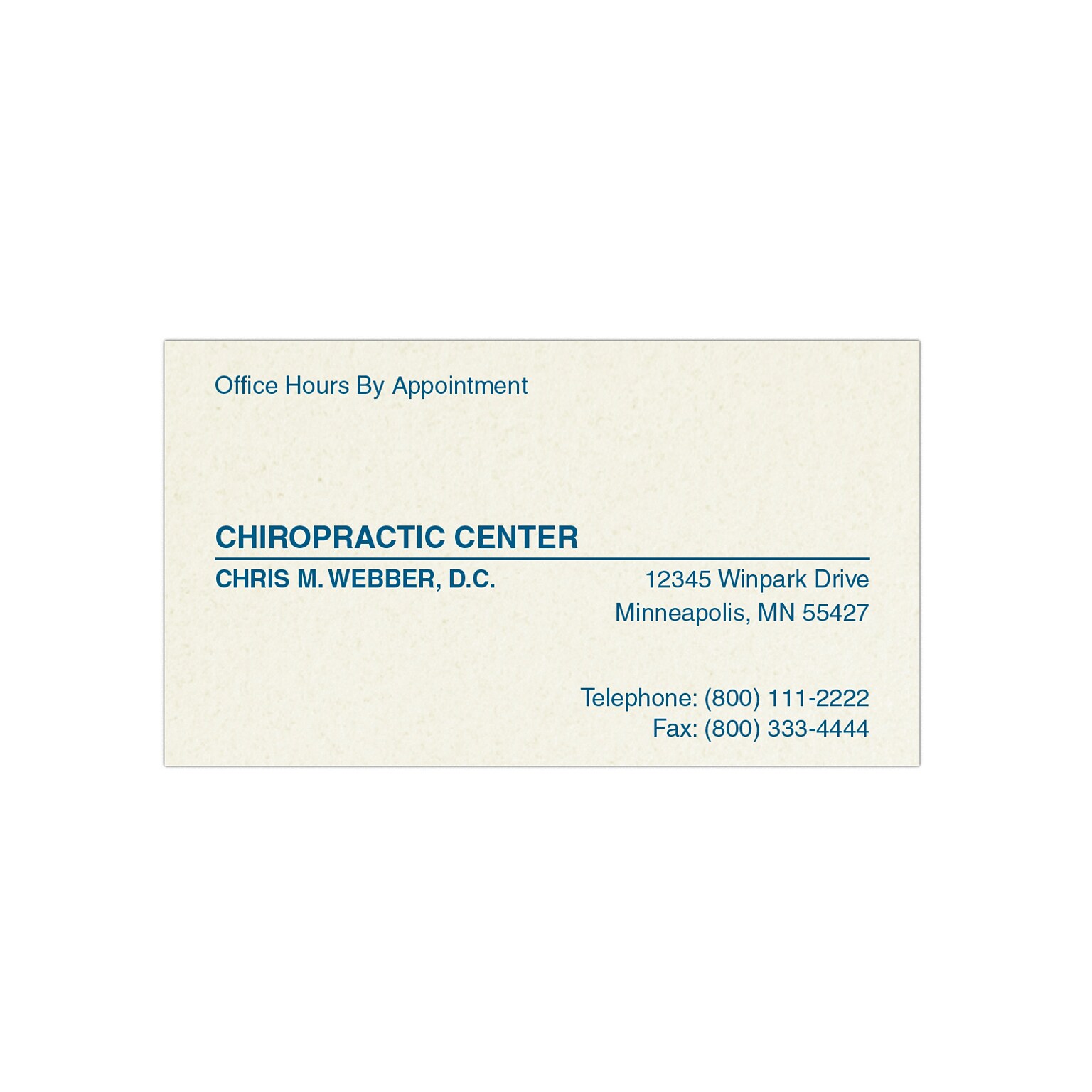 Custom 1-2 Color Appointment Cards, CLASSIC CREST® Smooth Millstone 80#, Flat Print, 1 Custom Ink, 1-Sided, 250/Pk