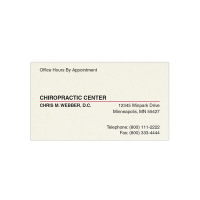 Custom 1-2 Color Appointment Cards, CLASSIC CREST® Smooth Millstone 80#, Flat Print, 2 Standard Inks