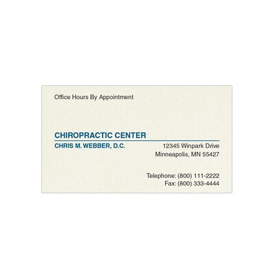 Custom 1-2 Color Appointment Cards, CLASSIC CREST® Smooth Millstone 80#, Flat Print, 1 Standard & 1