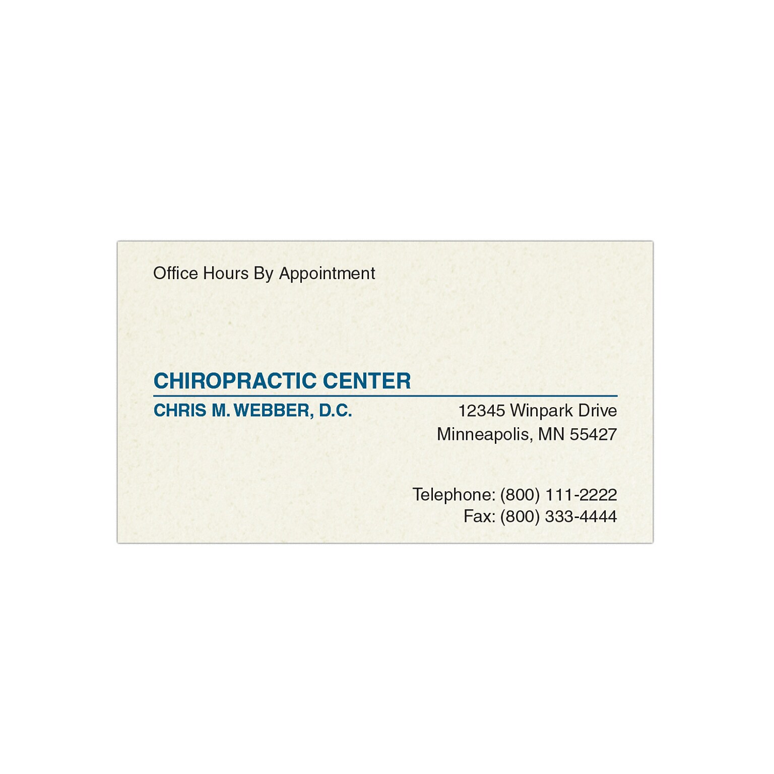 Custom 1-2 Color Appointment Cards, CLASSIC CREST® Smooth Millstone 80#, Flat Print, 1 Standard & 1 Custom Inks, 1-Sided, 250/Pk