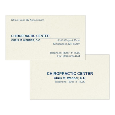 Custom 1-2 Color Appointment Cards, CLASSIC CREST® Smooth Millstone 80#, Flat Print, 1 Custom Ink, 2