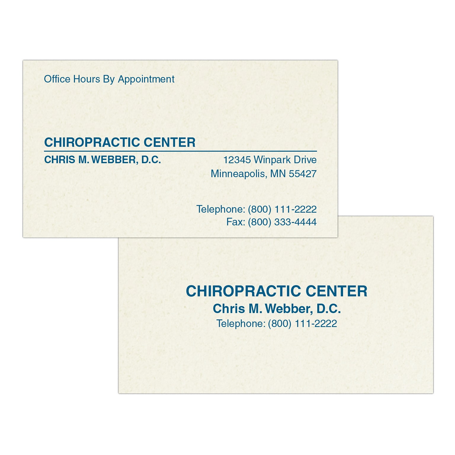 Custom 1-2 Color Appointment Cards, CLASSIC CREST® Smooth Millstone 80#, Flat Print, 1 Custom Ink, 2-Sided, 250/Pk