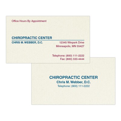 Custom 1-2 Color Appointment Cards, CLASSIC CREST® Smooth Millstone 80#, Flat Print, 2 Custom Inks,