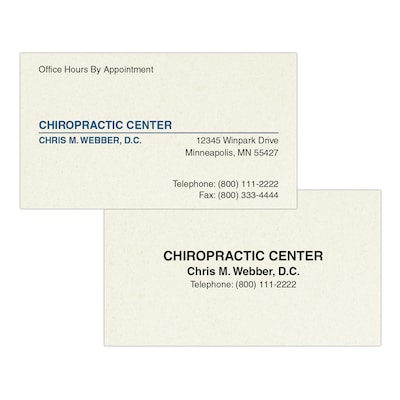 Custom 1-2 Color Appointment Cards, CLASSIC CREST® Smooth Millstone 80#, Flat Print, 1 Standard & 1