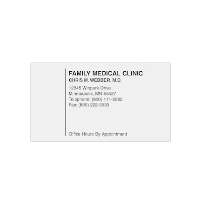 Custom 1-2 Color Appointment Cards, White Vellum 80#, Flat Print, 1 Standard Ink, 1-Sided, 250/Pk