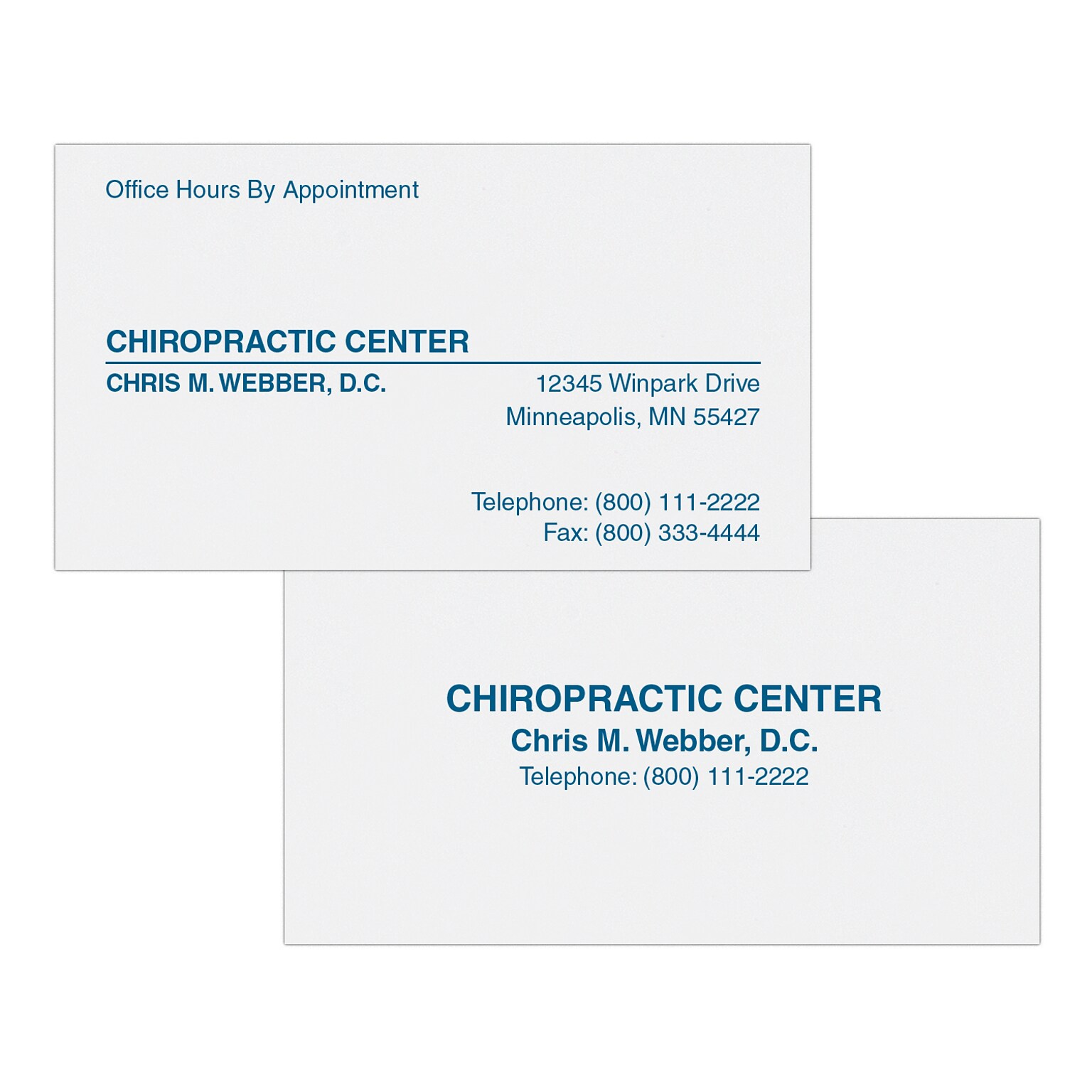 Custom 1-2 Color Appointment Cards, White Vellum 80#, Flat Print, 1 Custom Ink, 2-Sided, 250/Pk
