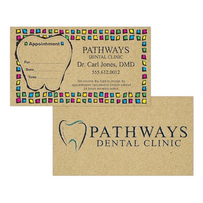 Custom Full Color Appointment Cards, ENVIRONMENT® Desert Storm 100#, Raised Ink, 2-Sided, 250/Pk