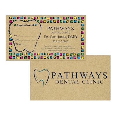 Custom Full Color Appointment Cards, ENVIRONMENT® Desert Storm 100#, Raised Ink, 2-Sided, 250/Pk