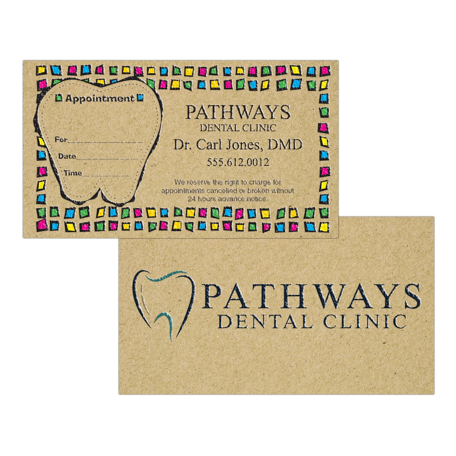 Custom Full Color Appointment Cards, ENVIRONMENT® Desert Storm 100#, Flat Ink, 2-Sided, 250/Pk