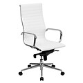 Flash Furniture High-Back Leather Executive Chair, Fixed Arms, White