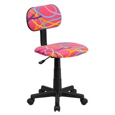 Flash Furniture Fabric Swirl Printed Pink Computer Chair, Multi-Colored